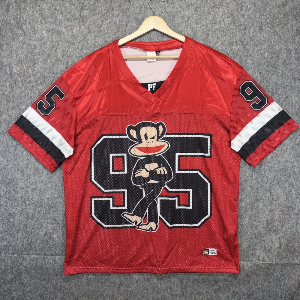 Paul Frank Julius‎ Monkey Jersey Men's XXL Red Mesh 1995 Y2K